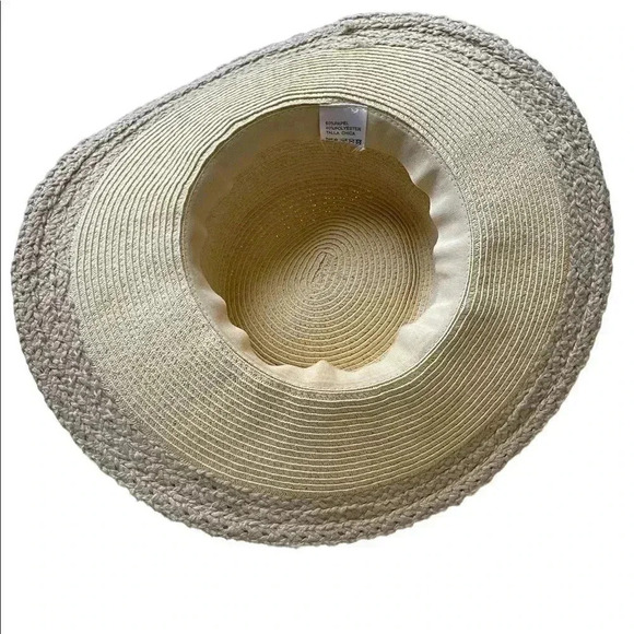 Beach Sun Hat - with leather and button trim brim packable - Picture 2 of 3